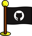flag, github, media, networking, social svg vector icon