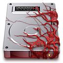 hard,drive,red,weed icon