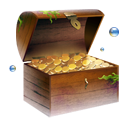 chest, coins, gold, jewel, treasure icon