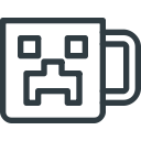 cup, game, geek, minecraft, mug, video svg vector icon