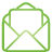 basic, green, mail, open icon