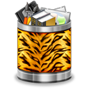 tiger,trash,full,animal,recycle bin icon