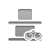 distribute,vertical,bottom,binoculars icon