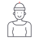 avatar, cap, female, profile, user, woman svg vector icon
