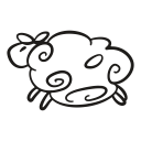 animal, easter, gooey, lamb, sheep, tart, wide svg vector icon