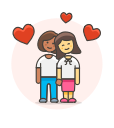couple, head, lesbian, love, to svg vector icon
