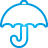 basic, blue, umbrella icon