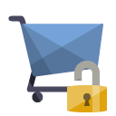 shoping,cart,lock,open icon