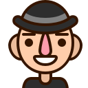 contented, emoji, emot, glad, happy, man, smiley svg vector icon