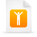 document, file, men, orange, paper icon