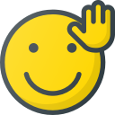 emoji, emote, emot, emot, waveing svg vector icon