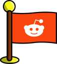 flag, media, networking, reddit, social svg vector icon