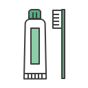 cleanning, journey, morning, tooth brush, tooth paste, travel svg vector icon