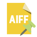 file,format,aiff,push,pin icon