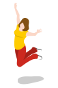 avatar, female, girl, jumping, people, person, user, woman svg vector icon