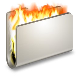 burn, folder icon
