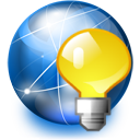 internet, light bulb, network icon