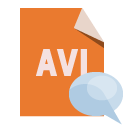 file,format,avi,speech,bubble icon