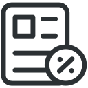 check, cheque, discount, document, paper, percent, receipt svg vector icon