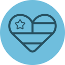 flag, fourth of july, heart, independence day, love, patriotic heart svg vector icon