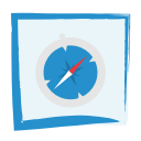 media, safari browser, social svg vector icon