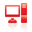 computer, red icon