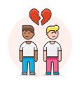breakup, couple, gay svg vector icon