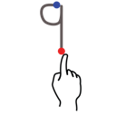 gestureworks, nine, number, stroke icon