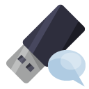 pen,drive,speech,bubble icon