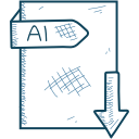 ai, extention, file, format svg vector icon