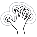 finger, five, gestureworks, tap, triple icon