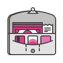 cash, check, credit cards, invoice, money, pouch, wallet svg vector icon