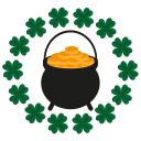 clover, coins, copper, kitchen, patricks, shamrock, trefoil svg vector icon