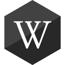 gloss, hexagon, media, social, wikipedia svg vector icon