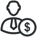 business, dollar, man, money, user svg vector icon