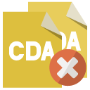 file,format,cda,close icon