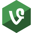 gloss, hexagon, media, social, vine svg vector icon