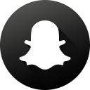 black white, circle, high quality, long shadow, snapchat, social, social media svg vector icon