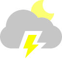 cloud, lightning, moon svg vector icon
