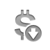 currency,sign,dollar,down icon