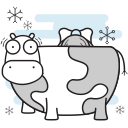 christmas, cow, farm, maid, milking svg vector icon