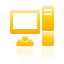 computer, yellow icon