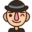 blink, emoji, face, flutter, man, smiley, wink svg vector icon