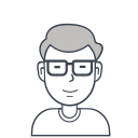 avatar, glasses, male, man, person, user svg vector icon