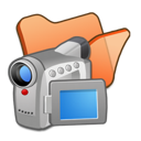 folder, orange, videos icon