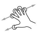 drag, finger, five, gestureworks icon