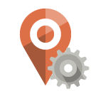 location,gear icon