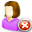 delete, female, user icon
