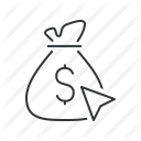 cash, clik, dollar, earn, earnings, finance, money icon