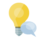 ligthbulb,speech,bubble icon